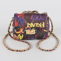 Multi Graffiti Quilted Mini Bag