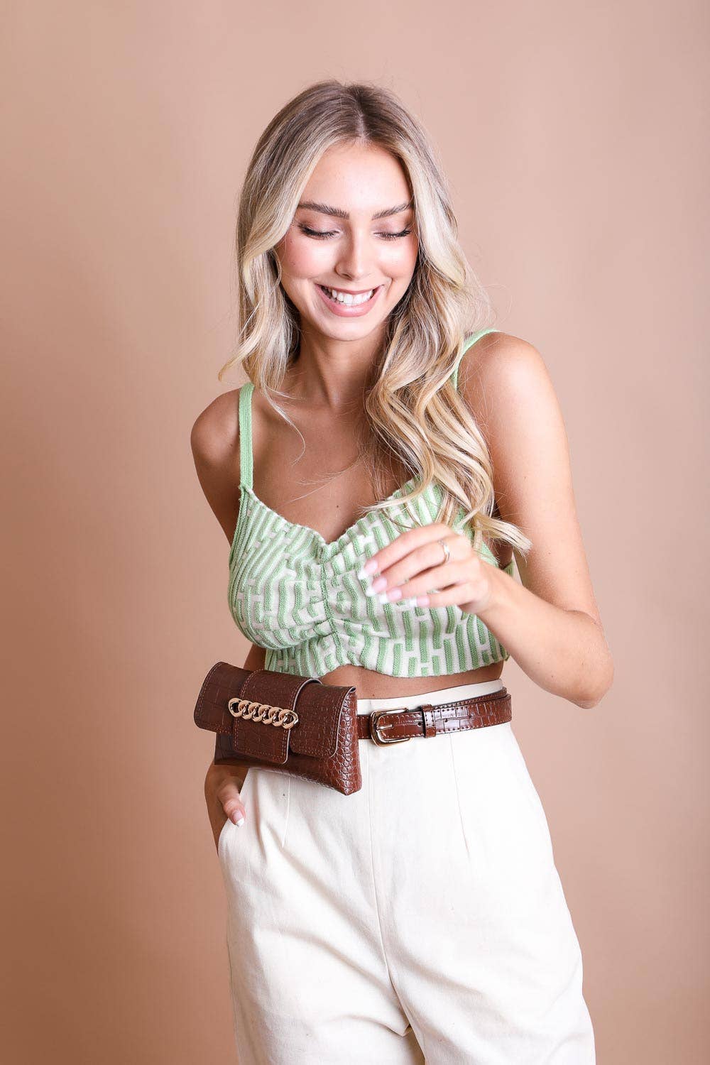 🐊 Chic Croc-Embossed Faux Leather Belt Bag