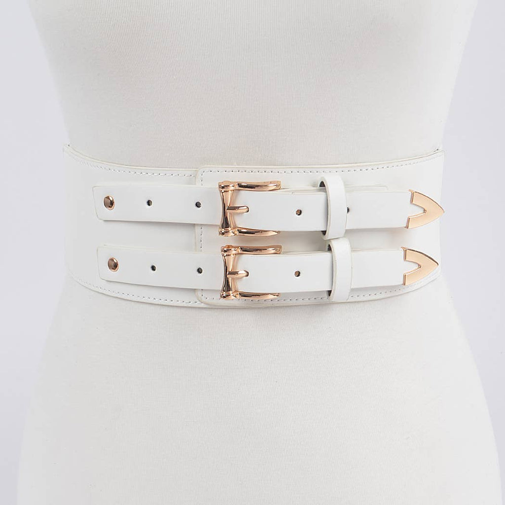 Corset Stretch Belt W/two Buckles
