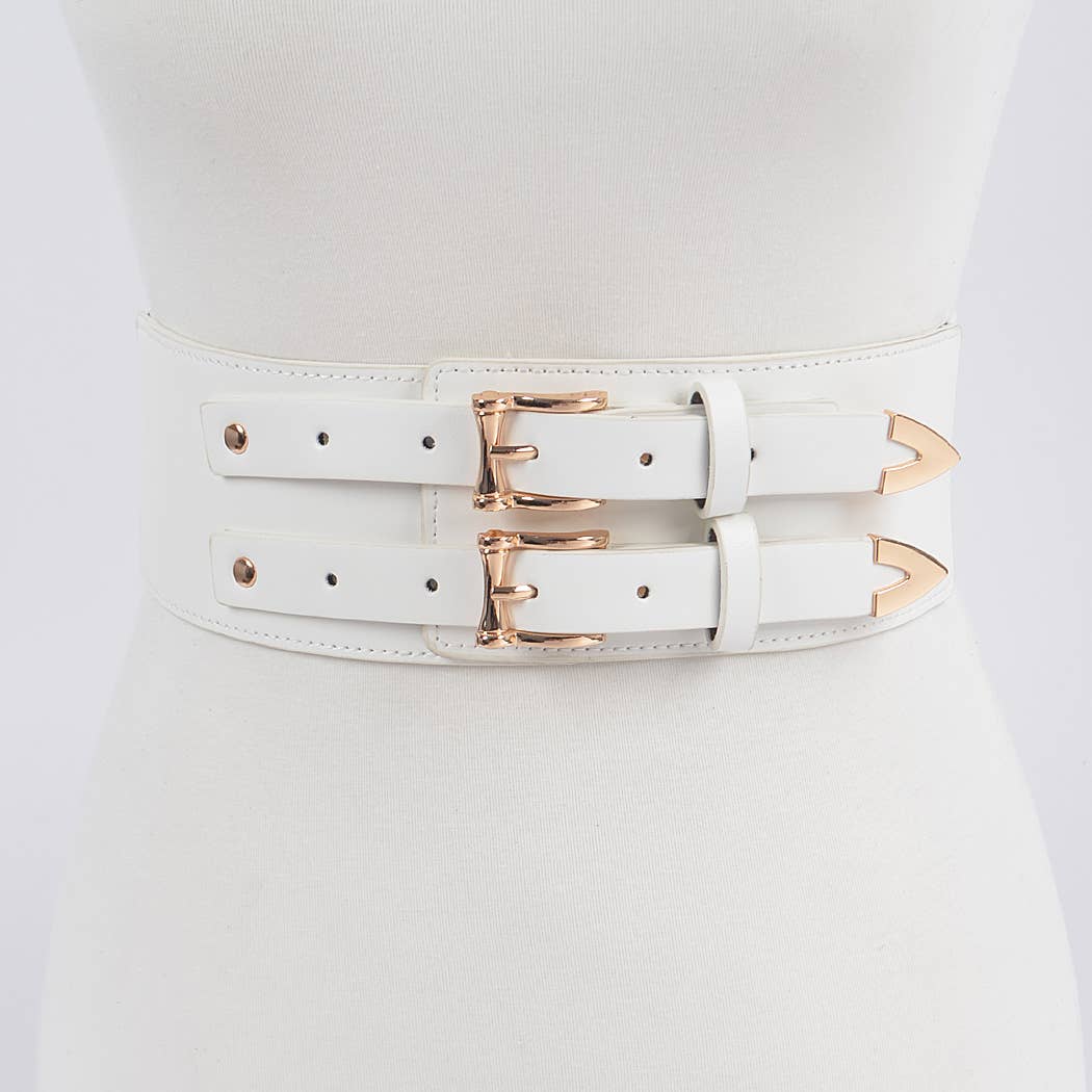 Corset Stretch Belt W/two Buckles