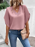 Feminine Lace Flutter Sleeve Blouse