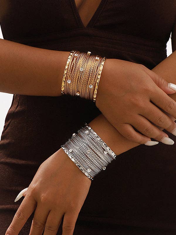 UZ Wholesale Store - Geometric Rhine Stones Bracelet Accessories.