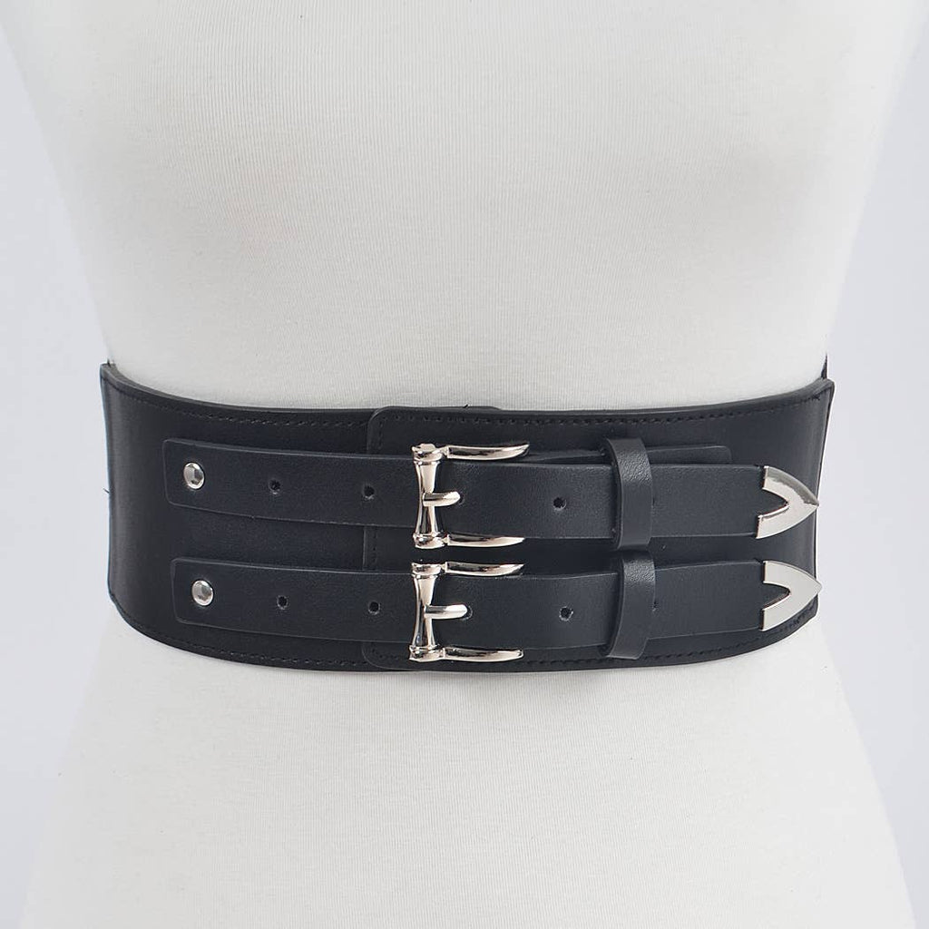 Corset Stretch Belt W/two Buckles