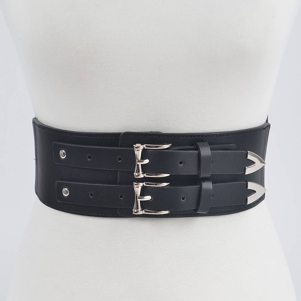Corset Stretch Belt W/two Buckles