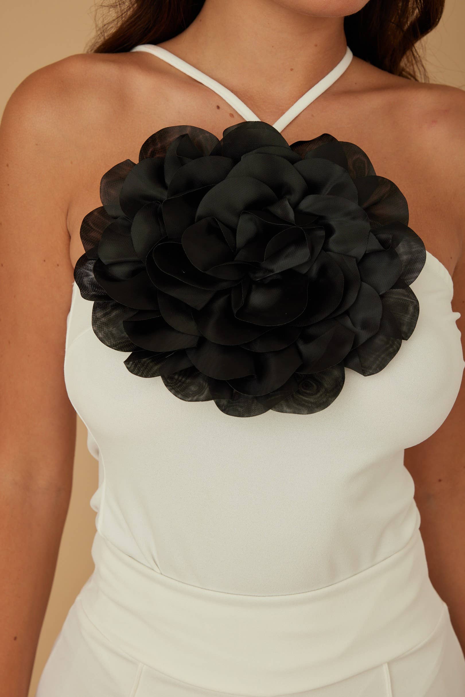 The Bloom Bodysuit — 3D Flower Detail Two-Way Strap