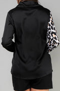 Flarix - Print long sleeve button design casual shirt