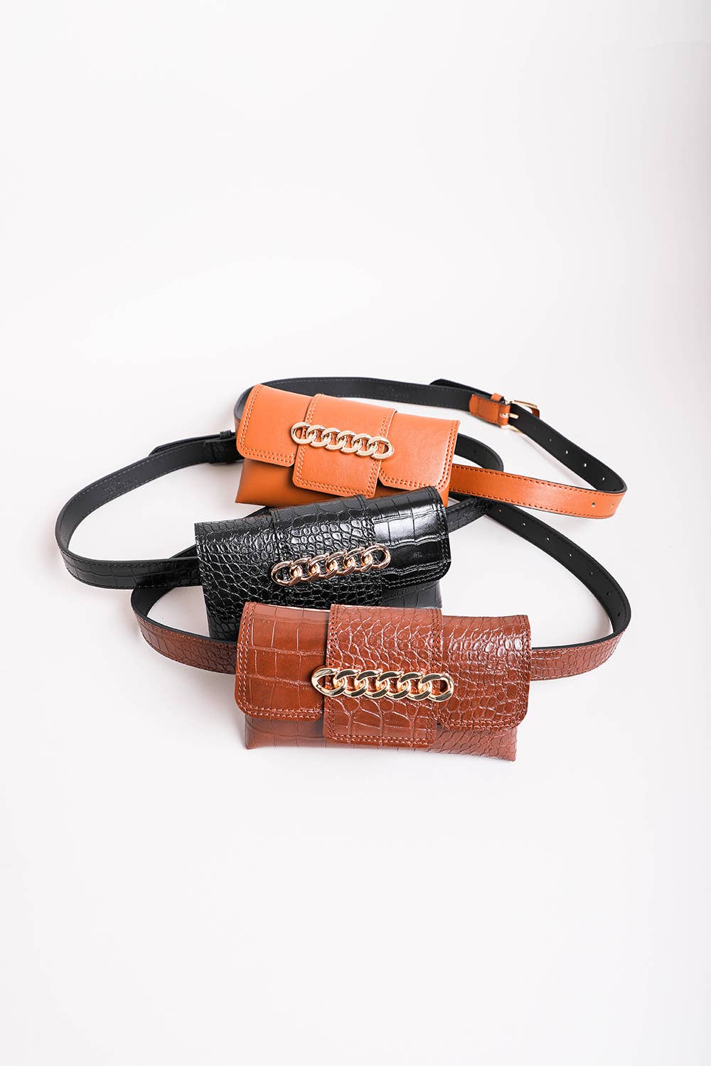 🐊 Chic Croc-Embossed Faux Leather Belt Bag