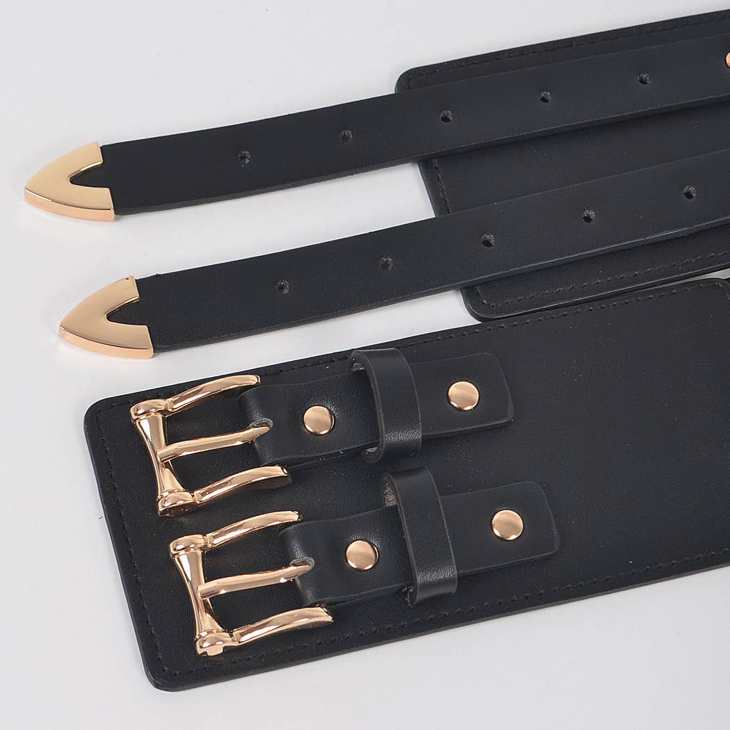Corset Stretch Belt W/two Buckles