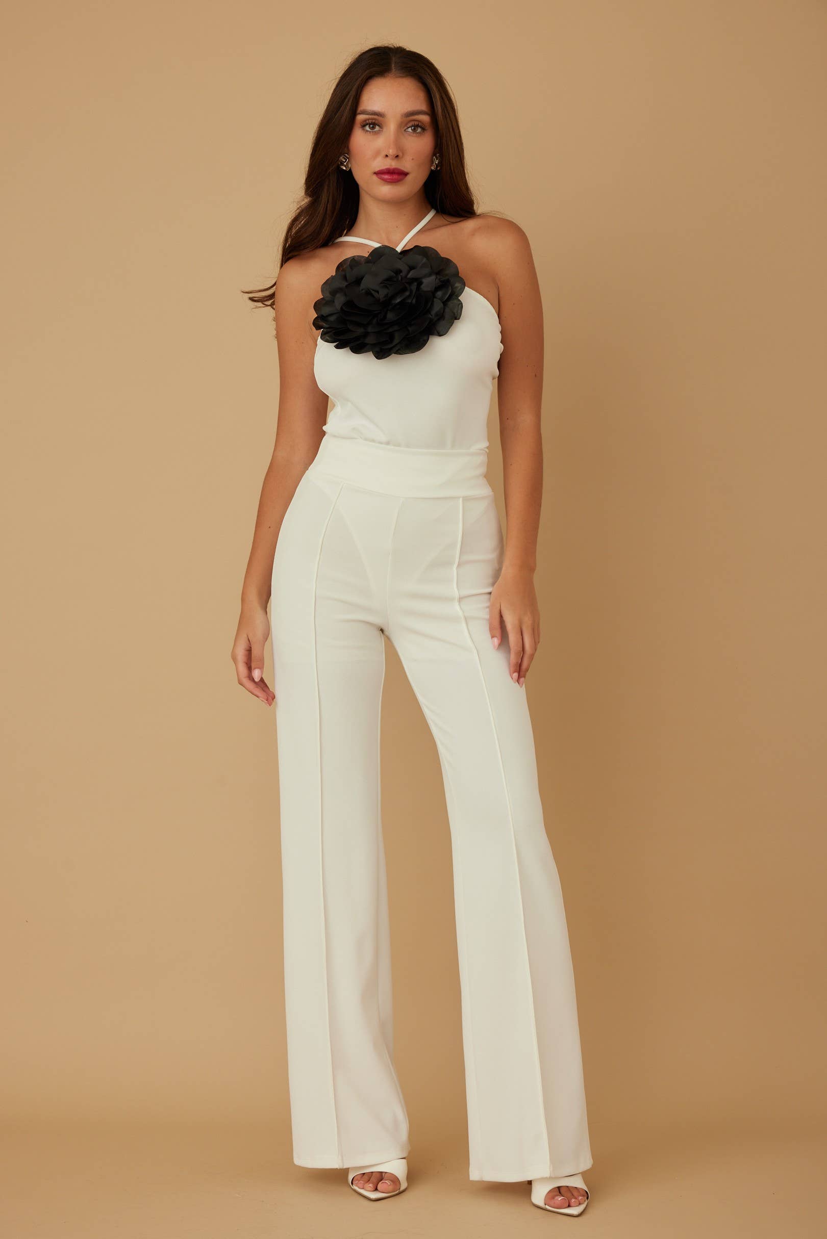 The Bloom Bodysuit — 3D Flower Detail Two-Way Strap